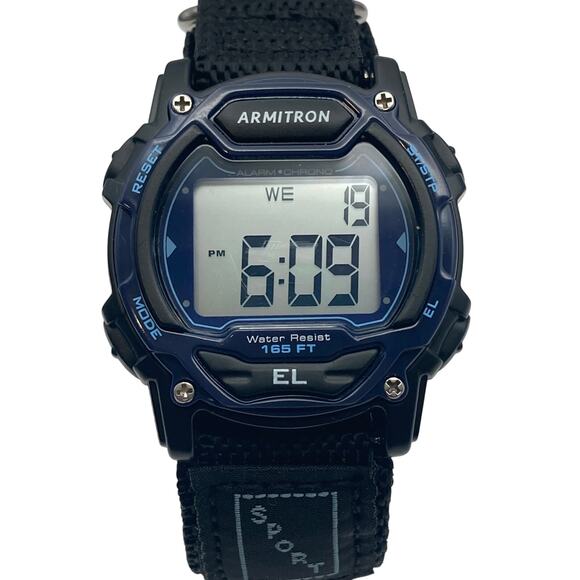 Armitron EL Pro Sports Men Multifunction Sorts Digital Watch 39mm Timer WR 165ft - Picture 1 of 8